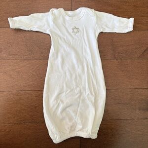 Brit Milah Shalom Outfit - White Gown with Silver Magen David